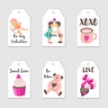 Vector Valentine`s Day tags templates. Royalty Free Stock Photo