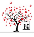 Vector valentine tree Royalty Free Stock Photo