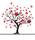 Vector valentine tree Royalty Free Stock Photo