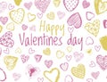 Vector valentines day background with hearts