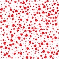 Vector Valentines day card seamless pattern red small hearts background.