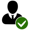 Vector Valid User Flat Icon Image