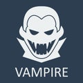 Vector vampire. Blue background.