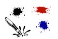 Vector varicoloured inkblots