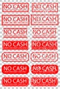 Various Rubber Stamp Effect : No Cash, Debit or Credit Card Only