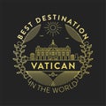 Vector Vatican City Badge, Linear Style