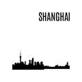 Vector Vector Shanghai City skyline silhouette panorama. China landmark Royalty Free Stock Photo