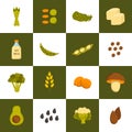 Vector vegan protein icons