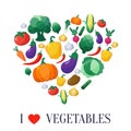 Vector Vegetables Flat Style Icons Set Royalty Free Stock Photo