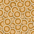 Vector Vegetables Overlapping Carrots Slices Seamless Repeat Pattern. Background for textiles, cards, manufacturing
