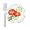 Vector veggies salade. Flat illustration