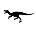 Vector velociraptor dinosaur silhouette Royalty Free Stock Photo