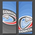 Vector vertical Banners for Badminton Royalty Free Stock Photo