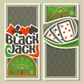 Vector vertical banners of Black Jack for text Royalty Free Stock Photo