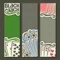 Vector vertical banners Black Jack for text Royalty Free Stock Photo