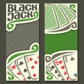 Vector vertical banners Black Jack for text Royalty Free Stock Photo