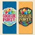 Vector vertical banners for Cocktail Party