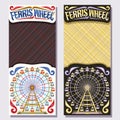 Vector vertical banners for Ferris Wheel Royalty Free Stock Photo