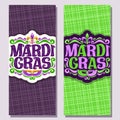 Vector vertical banners for Mardi Gras Royalty Free Stock Photo