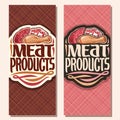 Vector vertical banners for Meat