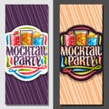 Vector vertical banners for Mocktail Party Royalty Free Stock Photo