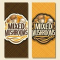 Vector vertical banners for Mushrooms Royalty Free Stock Photo