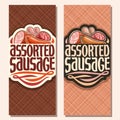 Vector vertical banners for Sausage