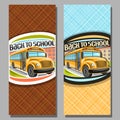 Vector vertical banners for School Bus Royalty Free Stock Photo