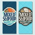 Vector vertical banners for Seafood