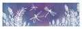 Vector vertical border with dragonflies, flowers, grass and plan Royalty Free Stock Photo
