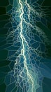 Vector vertical illustration of lightning in the night sky.