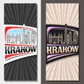 Vector vertical layouts for Krakow Royalty Free Stock Photo