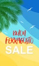 Vector vertical poster Buon Ferragosto Sale italian traditional august holiday