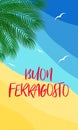 Vector vertical poster concept Buon Ferragosto italian august holiday