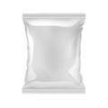 Vector Vertical Sealed Empty Plastic Foil Bag for Package Design with Serrated Edge Close up Isolated on White