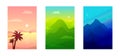 Vector Vertical Templates Collection Of Gradient Landscapes Collection Isolated On White Background