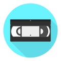 Vector VHS cassette icon. Videotape flat icon.