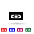 Vector vhs tape multi color icon. Simple glyph, flat vector of media icons for ui and ux, website or mobile application Royalty Free Stock Photo