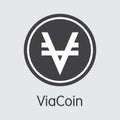 Viacoin Crypto Currency. Vector VIA Symbol.