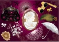 Vector Victorian lady set Royalty Free Stock Photo