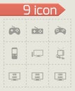 Vector video game icon set Royalty Free Stock Photo