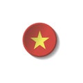 Vector - Vietnam Flag Paper Circle Shadow Button