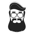 Vector View Of A Bearded Man`s Profile Logo For A Hair Salon, Poster, Poster