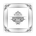 Vector vintage background and frame with sample text, for wedding invitation or announcement