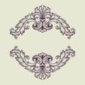 Vector vintage Baroque border frame design