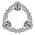 Vector vintage Baroque frame scroll ornate Royalty Free Stock Photo