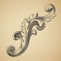 Vector vintage Baroque pattern design element Royalty Free Stock Photo