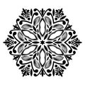 Vector vintage beautiful monochrome black and white Mandala. Royalty Free Stock Photo