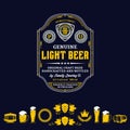 Vector vintage beer label and icons