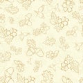 Vector Vintage Beige Berries Nuts Drawing Seamless